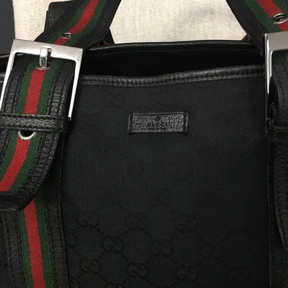 Authentic Gucci black monogram canvas tote bag - Picture 6 of 16